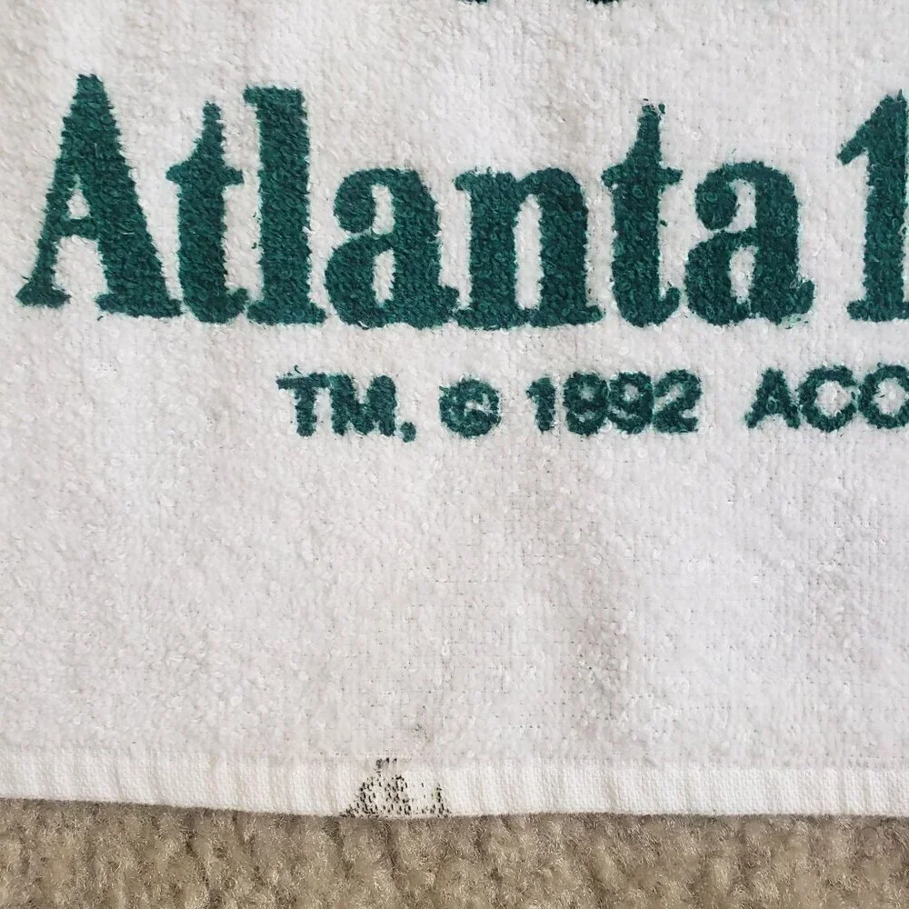 Vintage Atlanta Olympics Beach Towel 1996 Soccer Cannon 100% Cotton
